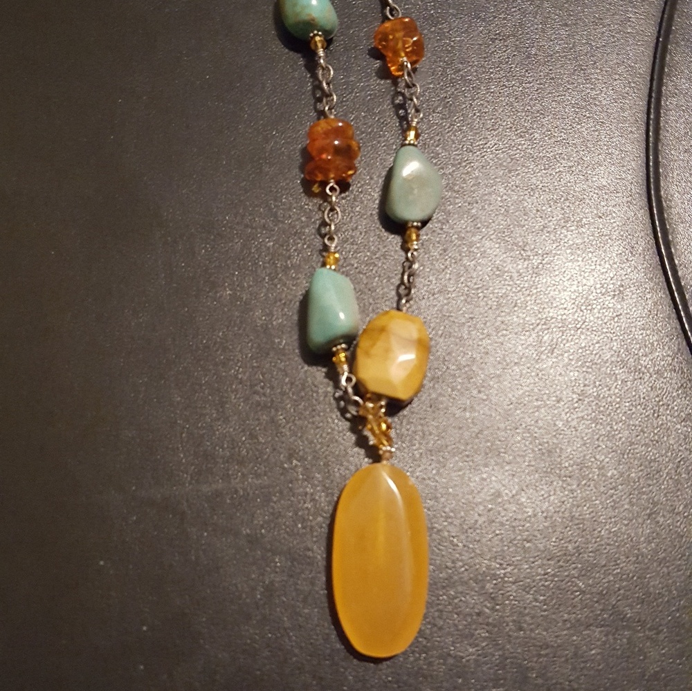 Silpada Designs Sterling and Yellow Jade Necklace